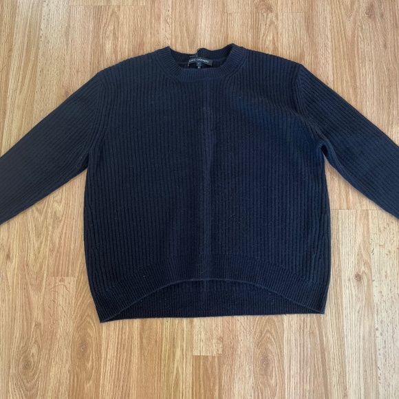 NAKED CASHMERE Ribbed Crewneck Sweater in Black sz S EUC - Picture 4 of 5